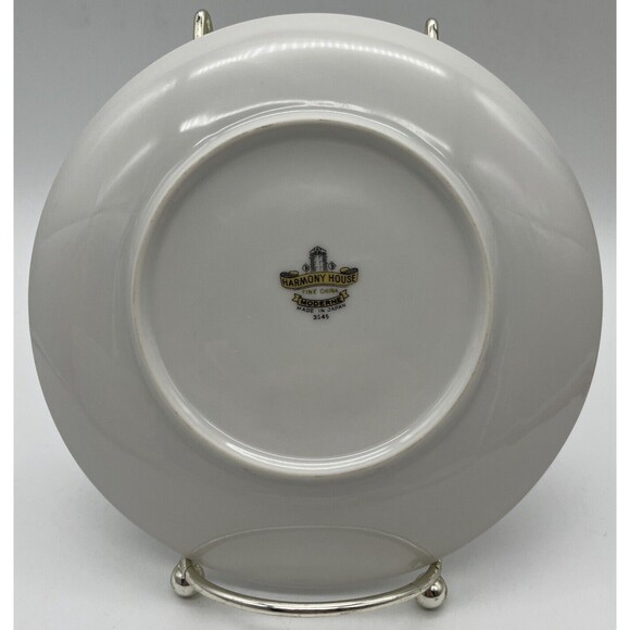 harmony house Moderne fine china Japan Desert Appetizer Plate White Silver Rim - Picture 2 of 5